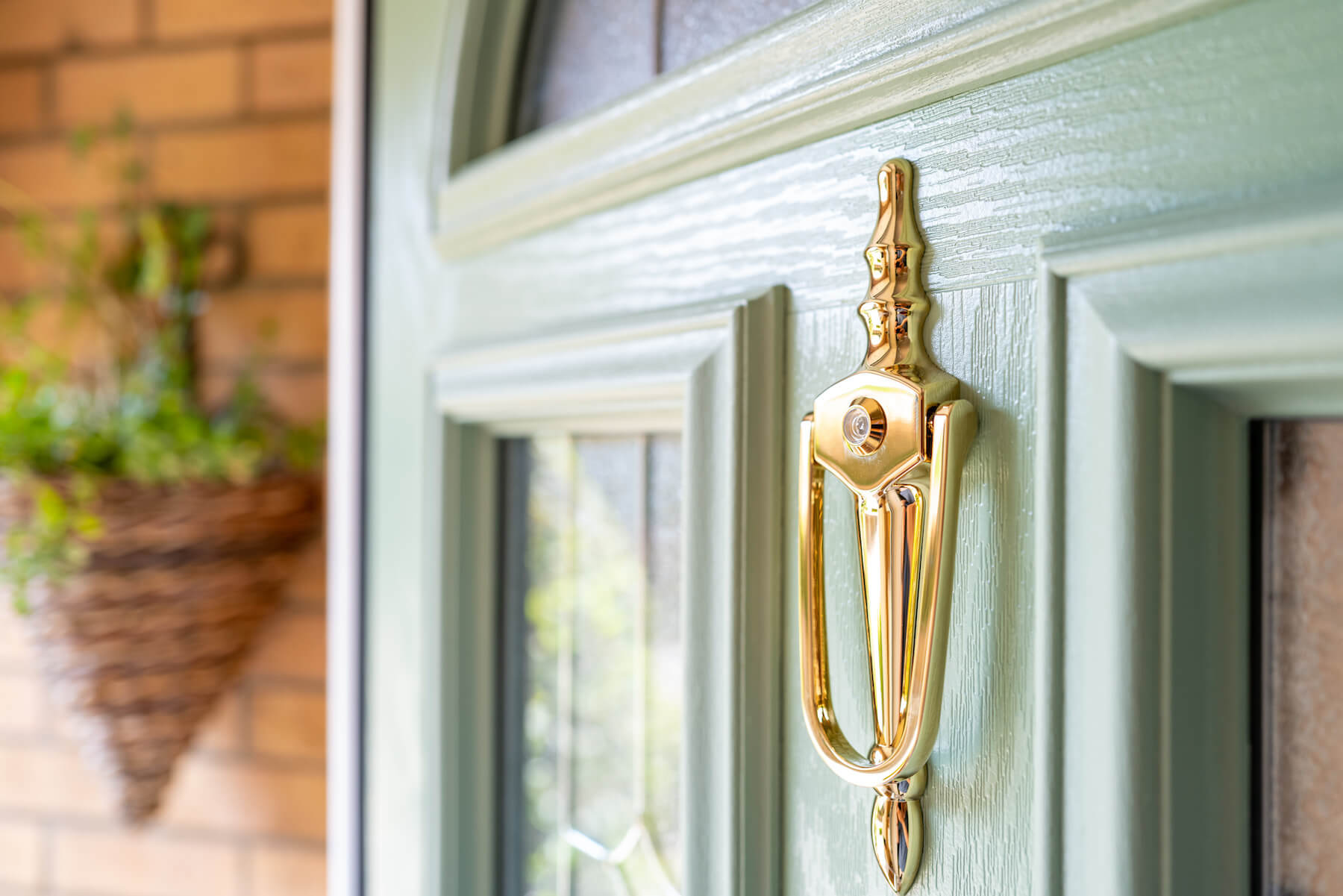 green composite door close up