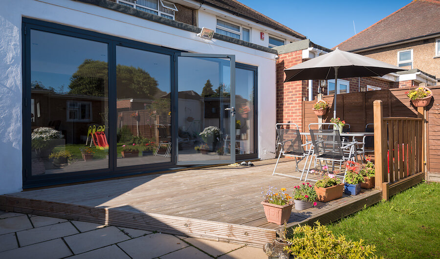 grey bifold door