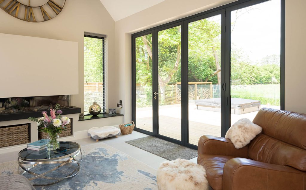 black bifold doors